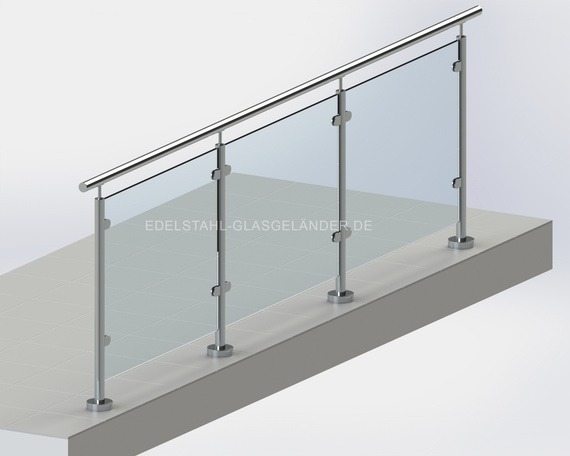 5. Edelstahlgeländer mit Glas mit Handlauf