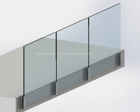 21. Glasgeländer ohne Handlauf